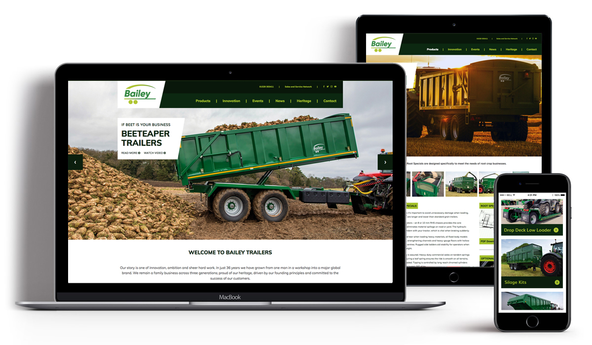 bailey trailers website on mobile devices