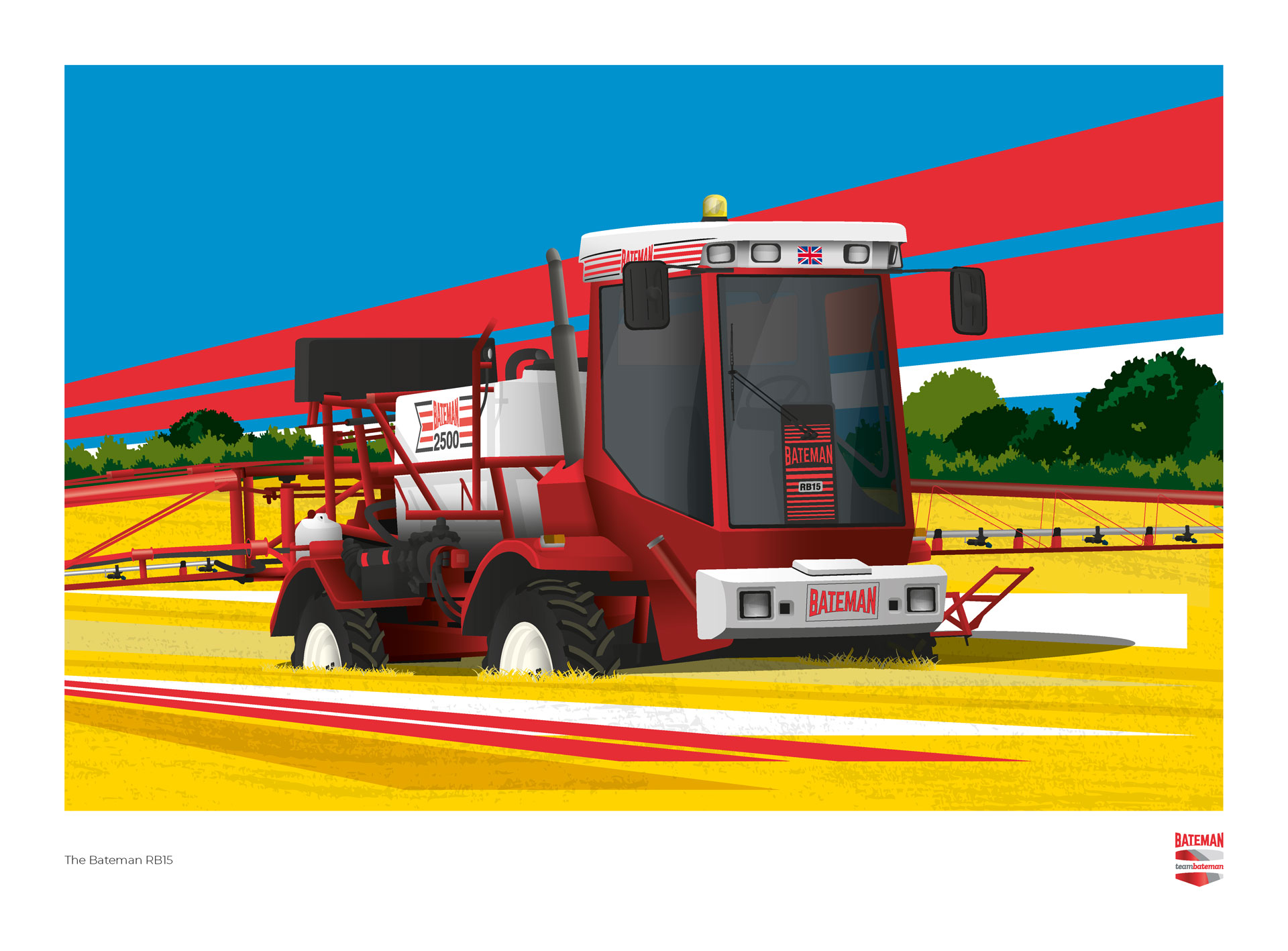 bateman sprayers vector illustration