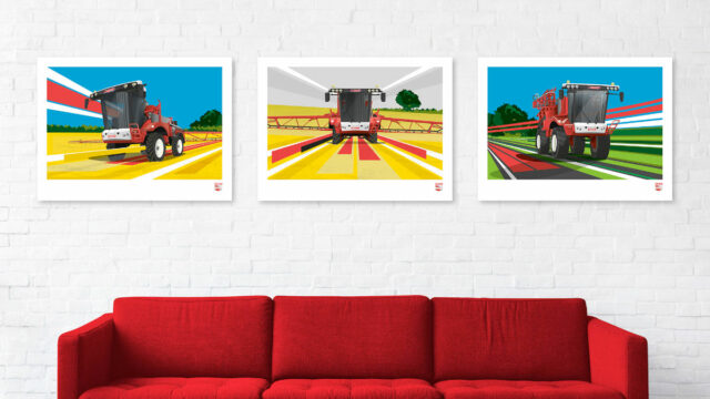 vector illustrations of the bateman crop sprayer range