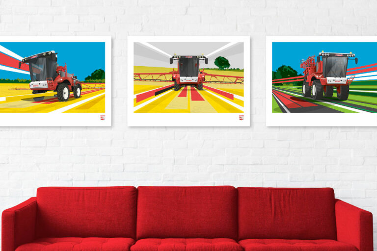 vector illustrations of the bateman crop sprayer range