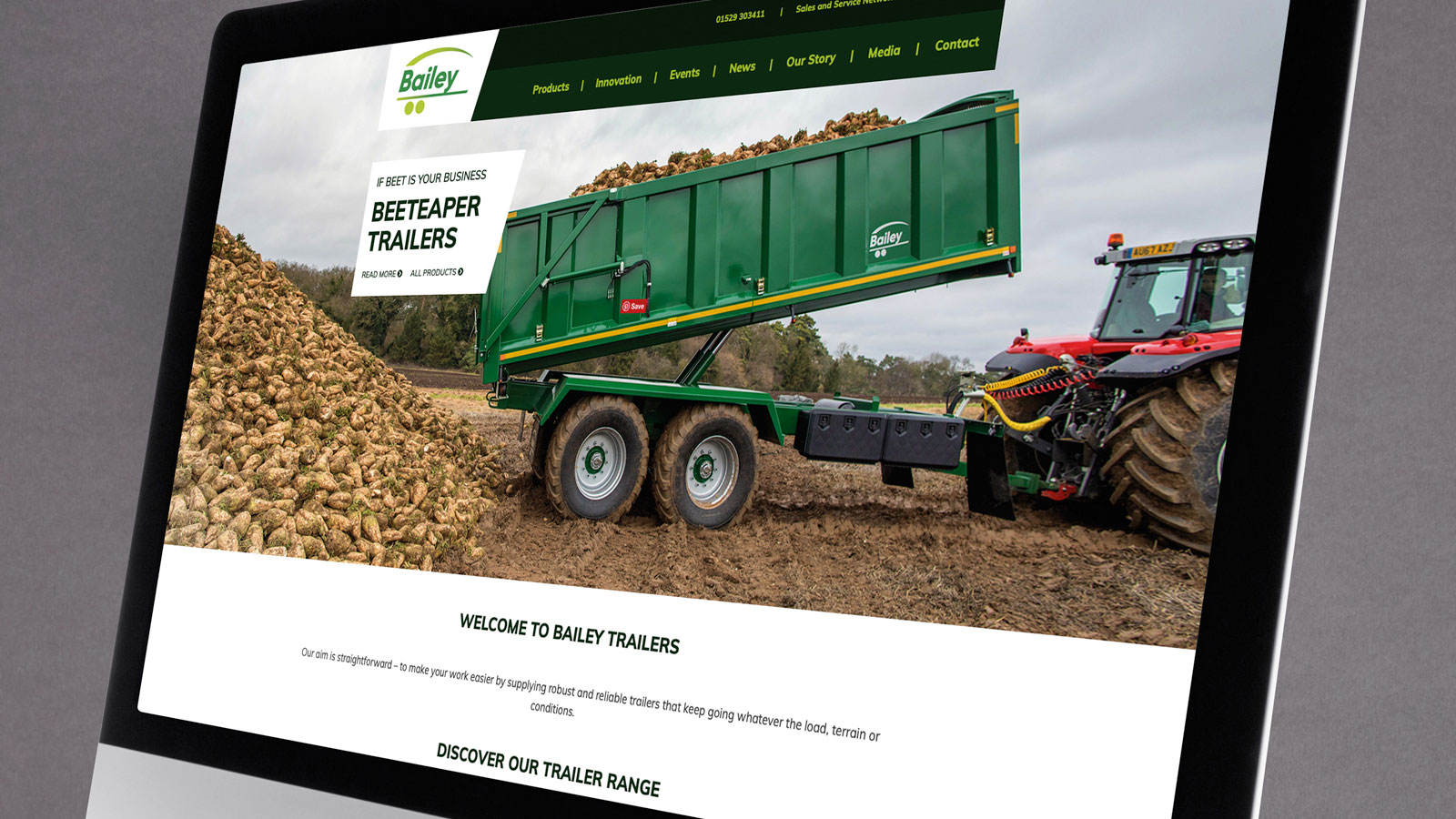 bailey trailers website on mac screen