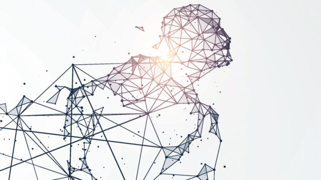 digital illustration of a running man