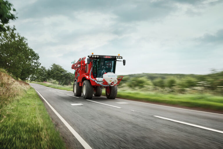 Bateman RB55 crop sprayer on the road