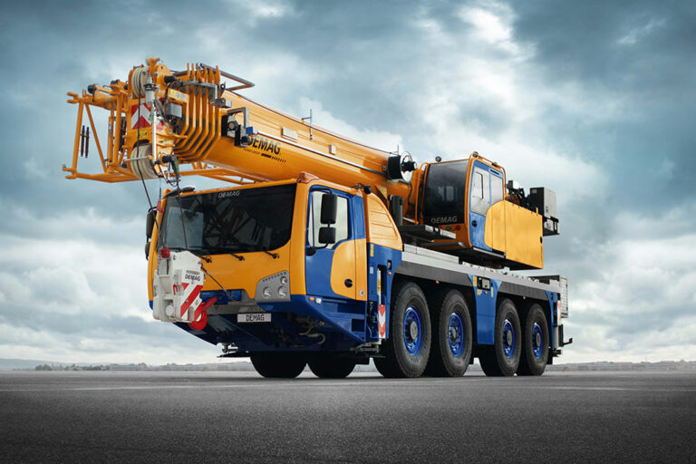 retouched photo of a tadano demag crane