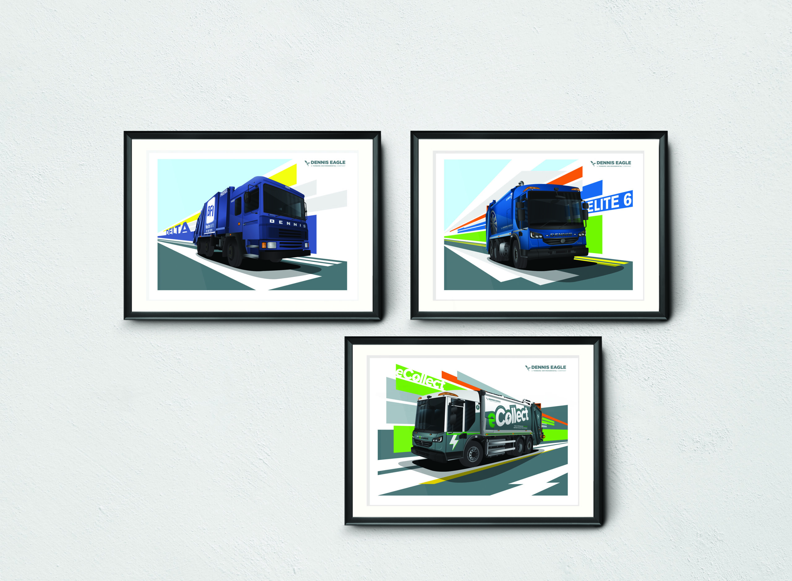 dennis eagle vehicle vector illustrations