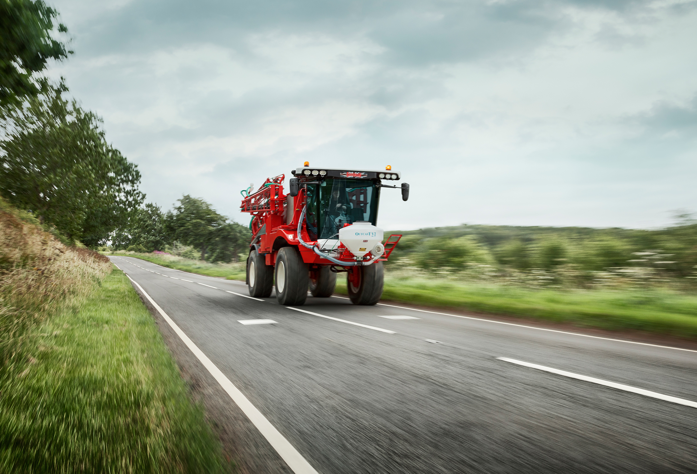 bateman rb55 crop sprayer on the road