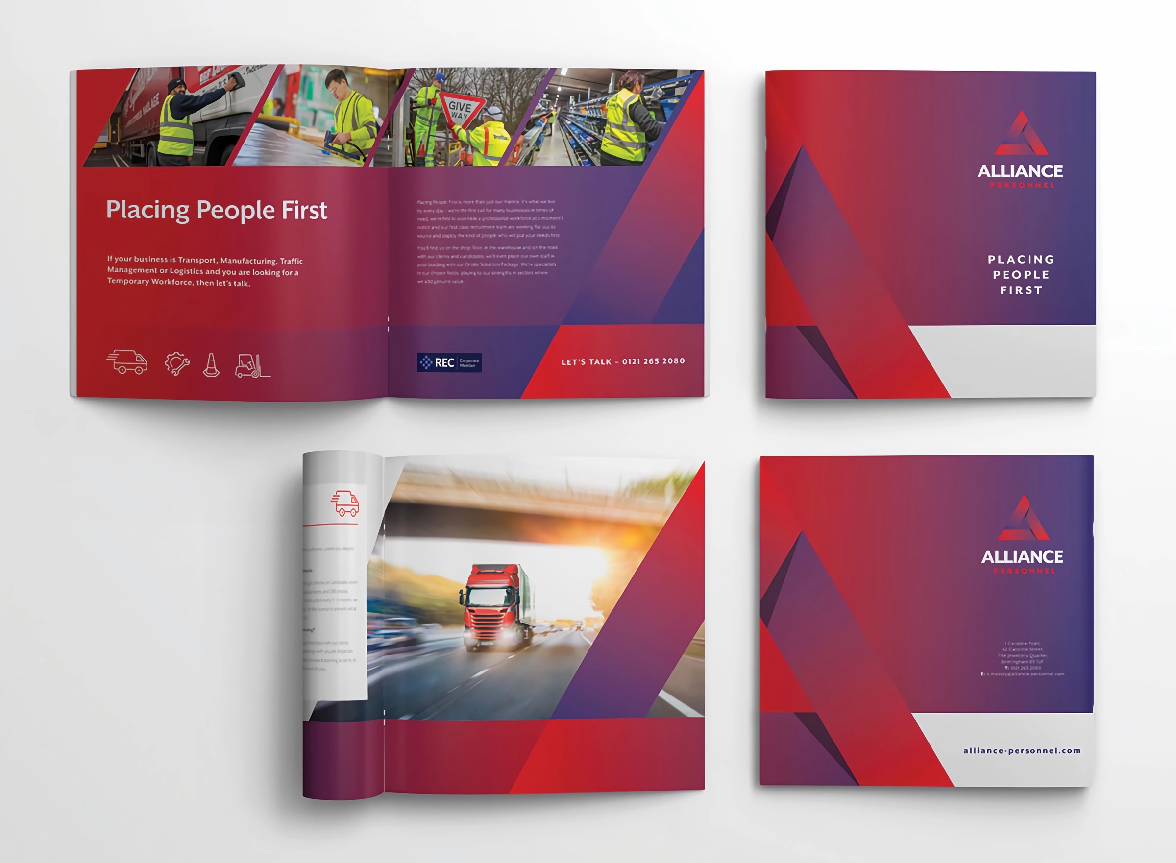 alliance personnel brochure covers and page spread