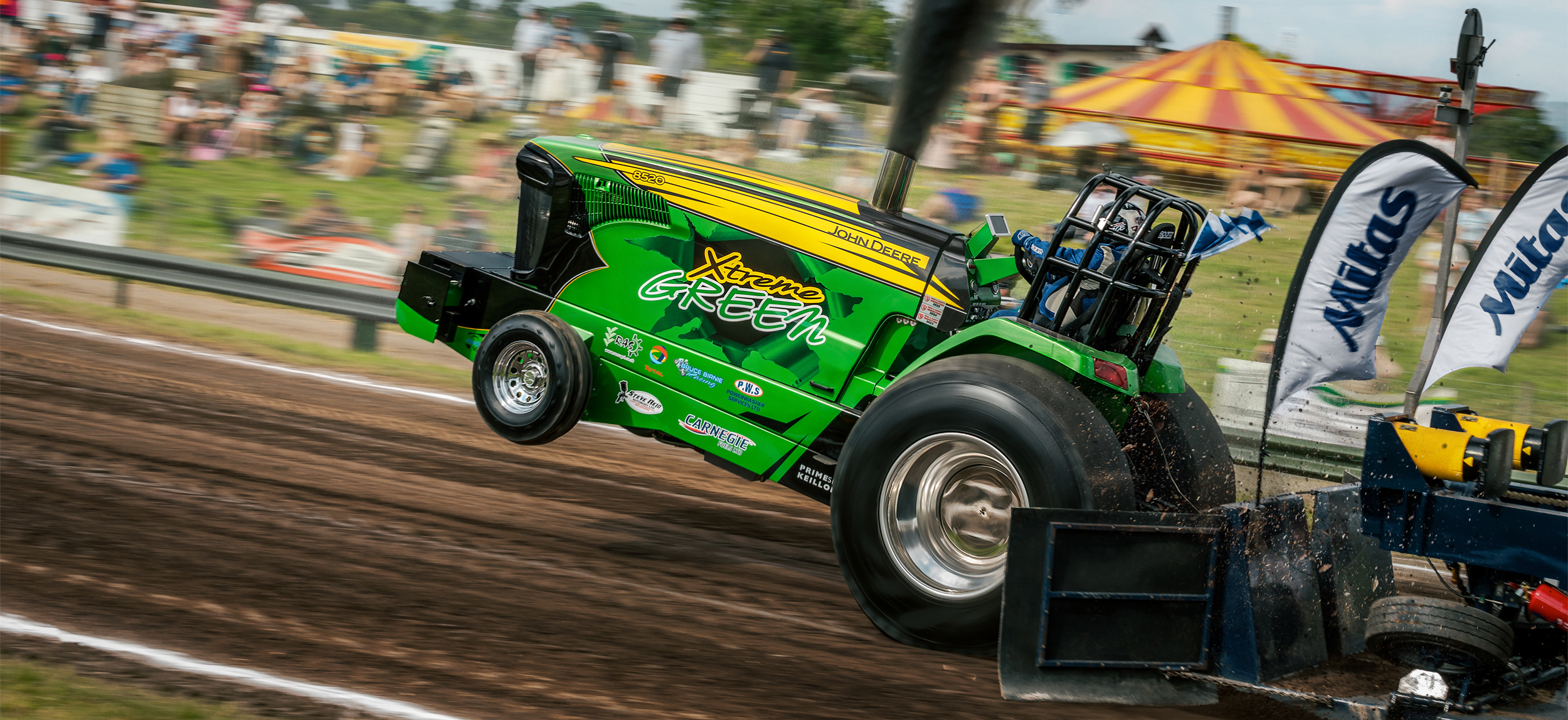 modified john deere british tractor pulling association race photography
